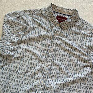 Report Collection Shark Print XL Polo Men’s Short Sleeve Button Down Collared